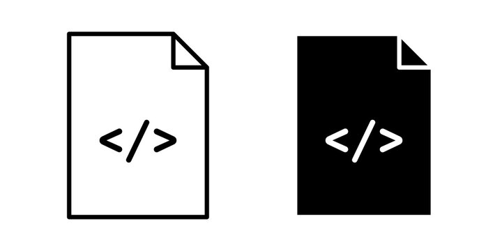 HTML script icon thin pictograms set