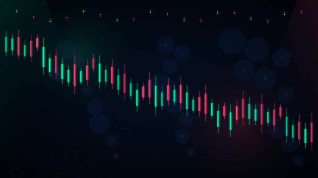 Analyzing Bearish Candlestick Chart Market Graph Finance Trading Investment Illustration