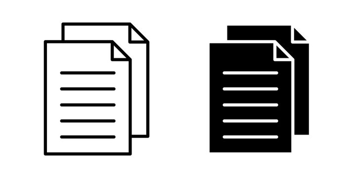 Documents icon thin pictograms set