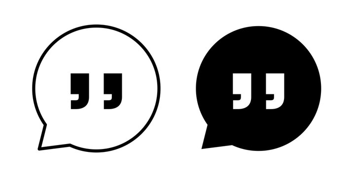 Quote Mark icon thin pictograms set