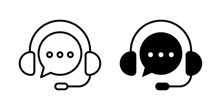 Support icon thin pictograms set