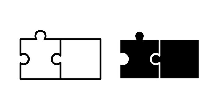 Puzzle compatible icon thin pictograms set