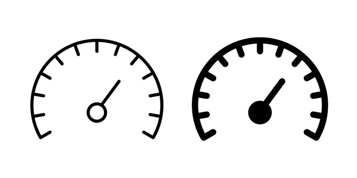 Speedometer icon thin pictograms set