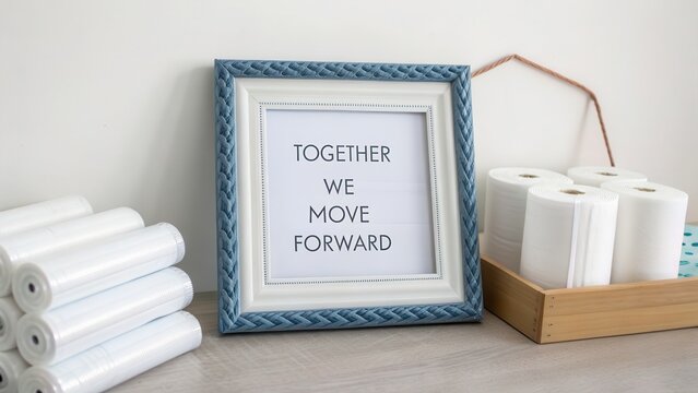 Framed Motivational Quote 'Together We Move Forward'