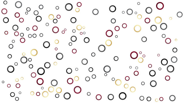 Abstract Pattern of Falling Circles in Black Gold and Maroon Colors