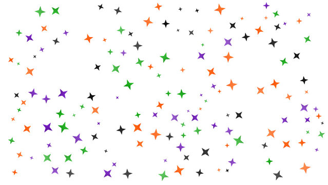 Colorful star confetti falling on white background illustration