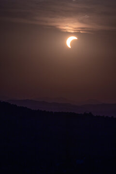 solar eclipse the moon covers the sun Italy Europe
