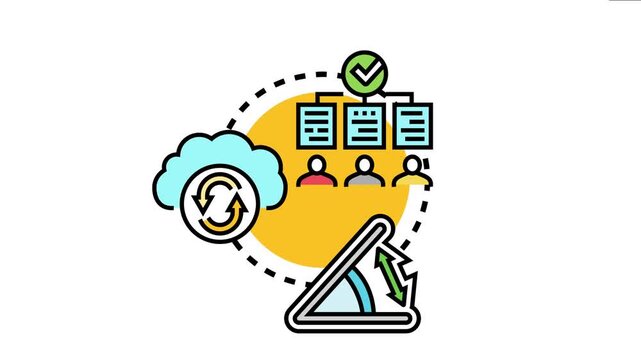 Alignment framework concept harmonious business strategy. Structured implementation. People collaboration. Data synchronization. And efficient workflow adjustment for organizational goals
