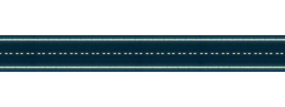 3d rendering dark asphalt road with glowing white lines
