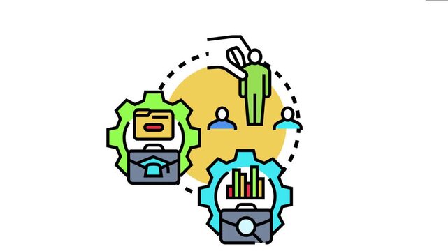 Guiding an organizational team through adaptive processes and strategic alignment, this conceptual visualizes business framework development, data management, and analytic planning