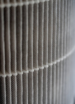 Surface of nylon mesh and filter paper in the dust filter