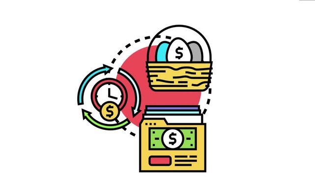 Financial assets diversification plan creating stable investment portfolio for secure future, spreading capital into various funds, stocks, and bonds to minimize risks