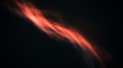 Fototapeta premium Abstract red luminous gas cloud floating in the dark night sky ethereal aura