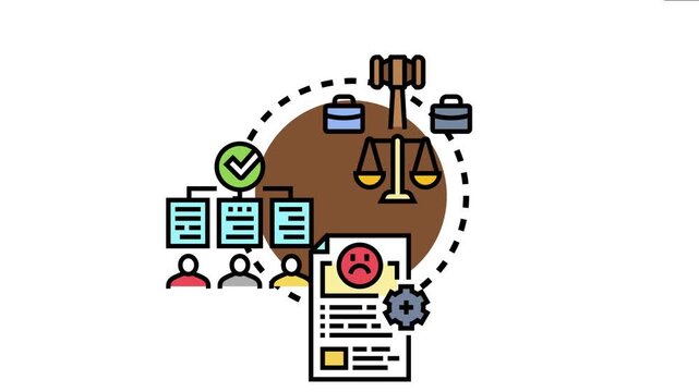 Alternative dispute resolution icon representing a legal procedure for parties seeking solutions to disagreements and conflicts, ensuring settlement and agreement outside of traditional litigation