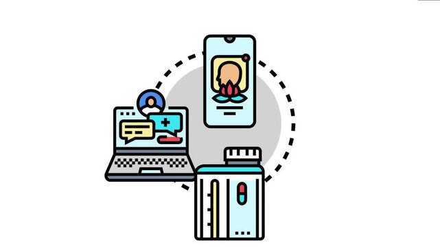Alternative healthcare concepts representing digital telemedicine, spiritual wellness applications, and natural supplementary medicine, offering an integrated approach to health and wellbeing