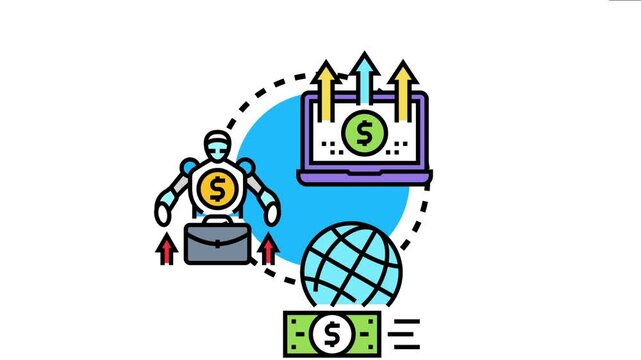Alternative investment assets growing with a humanoid robot, global economy, and rising financial returns, symbolizing modern wealth management and portfolio diversification