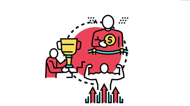 Altruistic person providing financial and emotional support. Symbolizing generosity and charity with others achieving their goals through donations. Successful growth