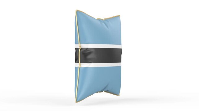 Pillow with the flag of Botswana on white background