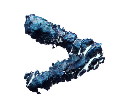 Blue stone hyphen and semicolon isolated on transparent background