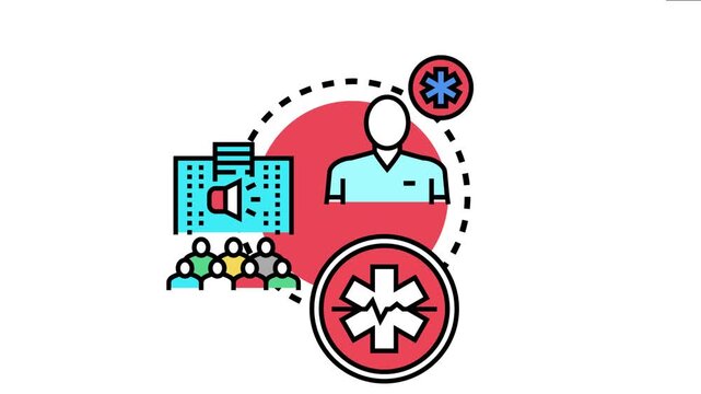 Medical personnel coordinating emergency ambulance services and dispatching healthcare support, providing urgent care and managing patient needs within a hospital system concept