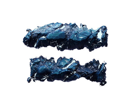 Blue stone equals sign and colon isolated on transparent background