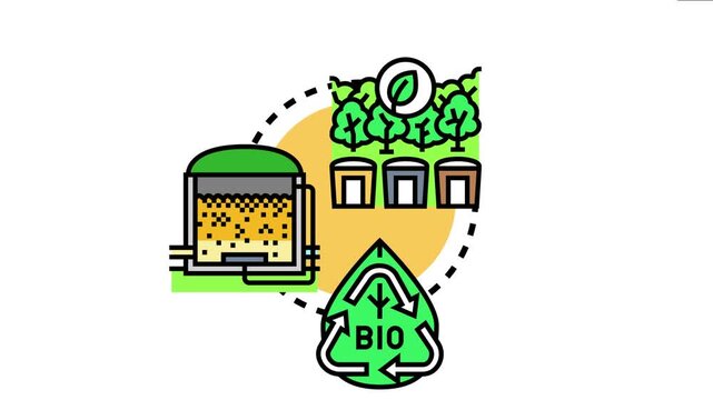 Anaerobic waste treatment process illustrates sustainable biogas production from organic waste
