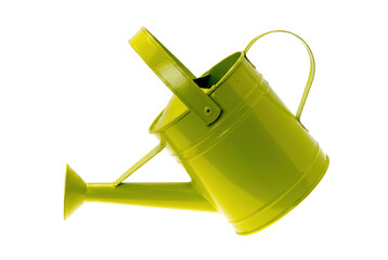 Vibrant Lime Green Metal Watering Can for Gardening © Nadira