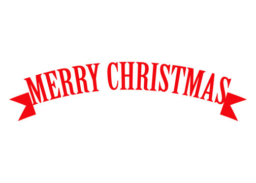 Periodo navide&ntilde;o. Logotipo con tipograf&iacute;a Merry Christmas como cinta para tarjetas y felicitaciones. Archivo PNG con transparencia