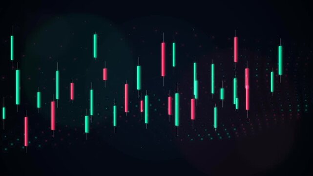 Digital Financial Market Trading Chart Background with Data Trends for Business Analysis