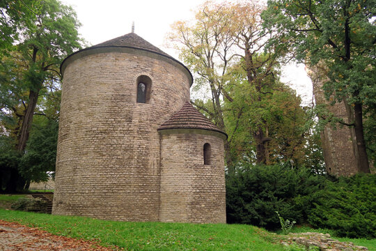 Cieszyn, Poland.  St. Nicholas' Rotunda (Polish:Rotunda św. Mikołaja w Cieszynie) is the only Romanesque rotunda in Poland preserved with its nave vault.