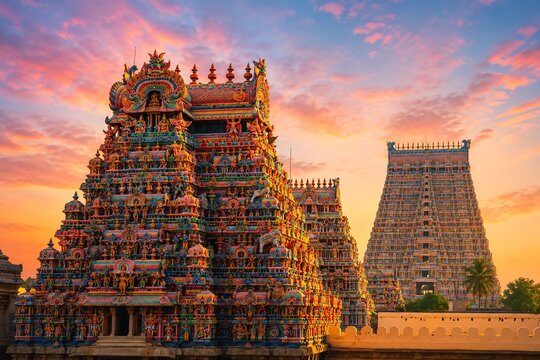 Sri Ranganathaswamy Temple located in Srirangam, Tiruchirappalli, Tamil Nadu, India, 