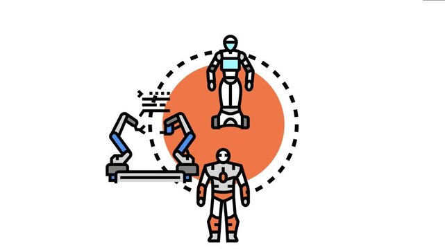 Android artificial intelligence prototype concept art illustrates robot creation. New technology development. Future innovation