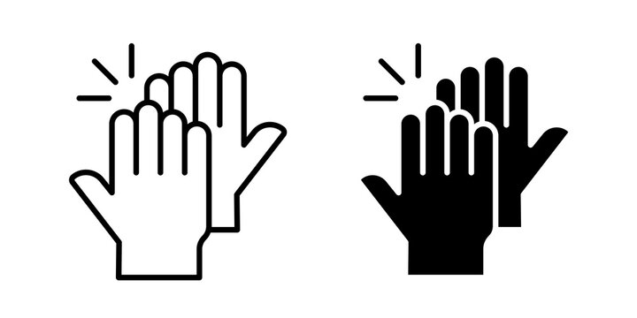 High Five icon simple design group