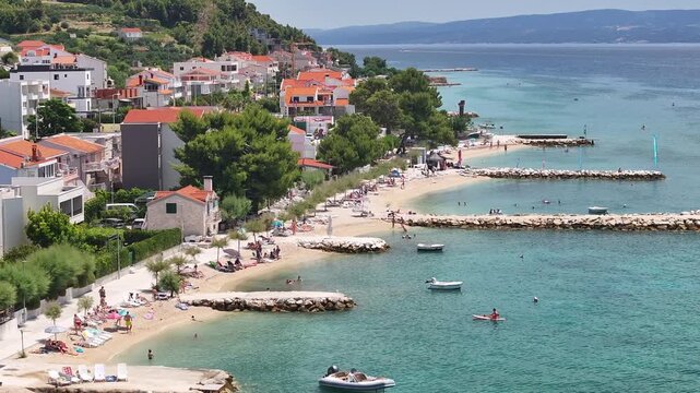 Summer Swimming Spots And Beaches On The Podstrana Coast, Croatia