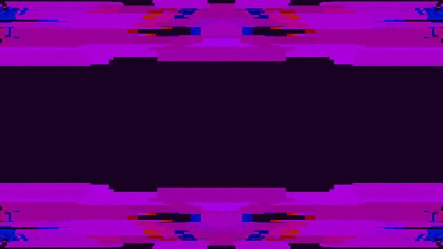 Abstract digital glitch art pattern with vibrant pink and purple hues