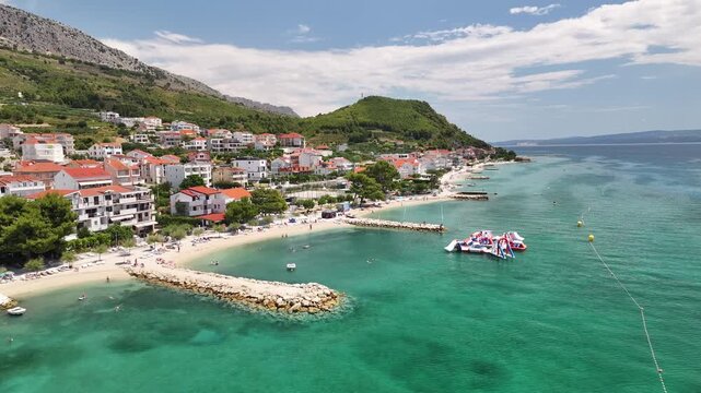Clear Adriatic Sea And Beaches Along The Podstrana Coast, Croatia