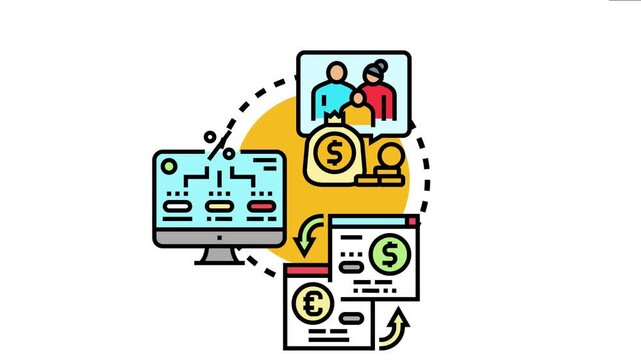 Financial accounting system annual savings for a family, optimizing budget and managing personal financial planning with digital online transactions and reports