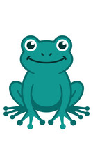 Fototapeta premium Friendly green frog cartoon character mascot illustration.