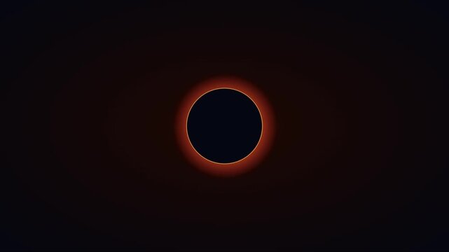 Total solar eclipse animation with glowing corona and dark moon silhouette 4k total eclipse astronomy