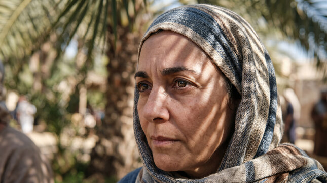 Deborah the prophetess judging Israel. Sitting in wisdom under the massive Palm of Deborah in the hill country
