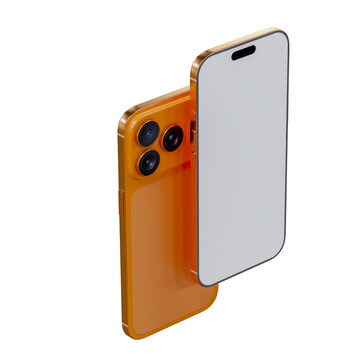 Realistic 3D smartphone mockup devices display showing, with a blank screen and clean isolated composition for app design, branding, ads, digital product, website, gadget, digital presentations