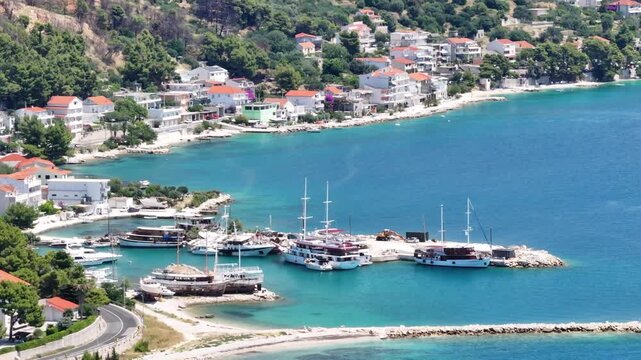 Fishing Boats And Harbor In Krilo Jesenice Near Podstrana, Croatia