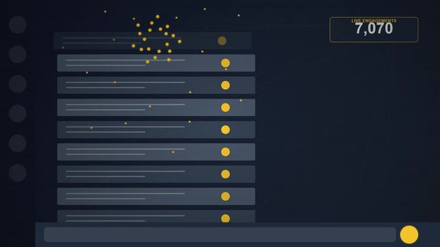 Digital gaming interface featuring a dark blue background with gold progress bars and score tracking for a casual mobile arcade puzzle application