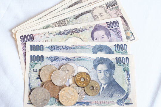 Japanese Yen money. close up of the Japanese yen. currency of Japan that is used to change, buy, sell, accumulate, invest, financial, exchange rate, value, accounting, international exchange