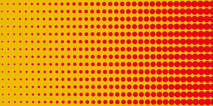 Halftone background. Digital gradient. Dotted pattern with circles, dots, point large scale. Design element for web banners, posters, cards, wallpapers, sites, panels. Orange, yello color