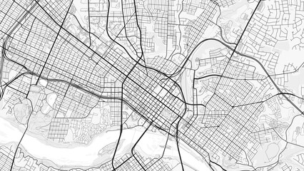 Naklejka premium Richmond City Map. Minimalist black and white line art poster for printing, wallpaper, wall art, and map resources for home and office decor
