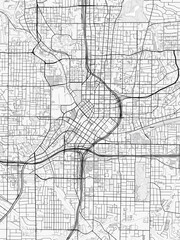 Fototapeta premium Atlanta City Map. Minimalist black and white line art poster for printing, wallpaper, wall art, and map resources for home and office decor