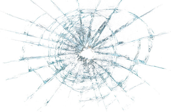 Broken glass crack overlay PNG with transparent background, realistic shattered glass impact effect isolated for screen damage, design composition or graphic resource.