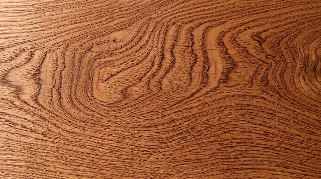Close up of a polished red wood surface with rich natural grain, knots and live edge detail, showing warm brown tones, symbolizing craftsmanship and quality furniture design.