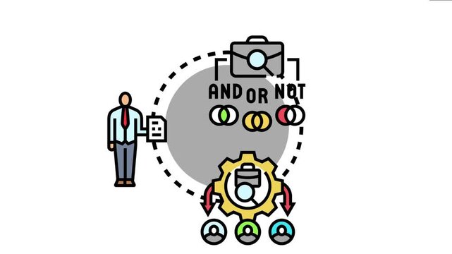 Applicant search process involves finding new employees, choosing from different candidates, and recruiting the best talent using specific criteria for a job position